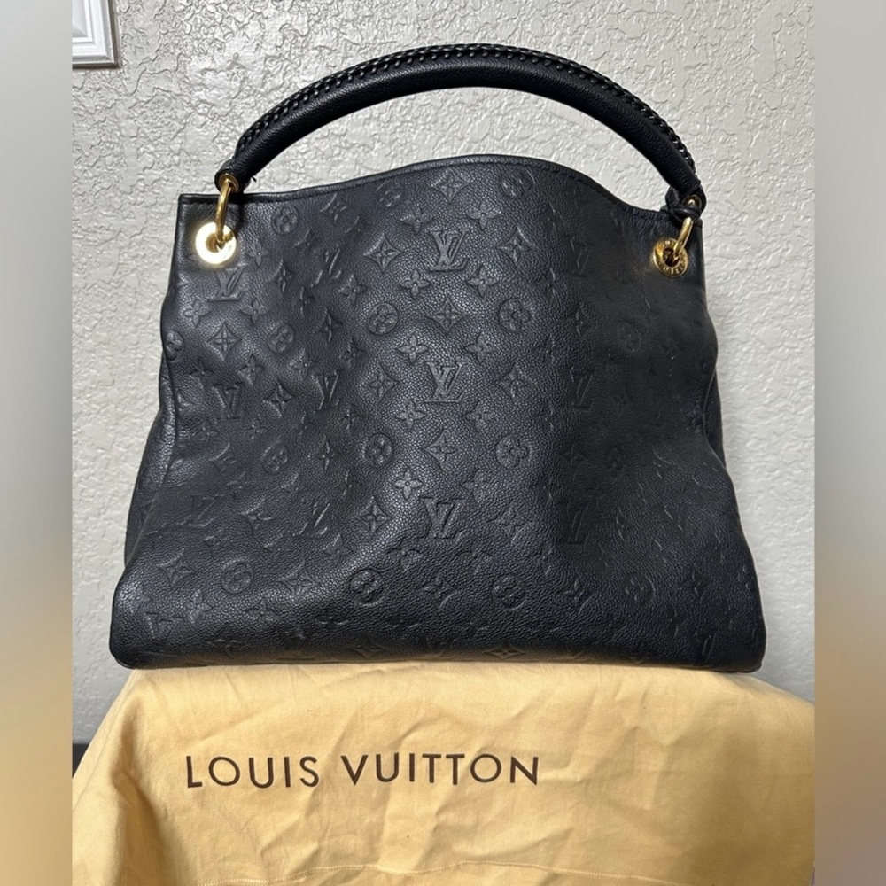 Louis Vuitton Black Embossed Hobo Bag